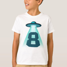 Nummer 8 Entführung Thema UFO Alien 8 Jahre Jungen T-Shirt