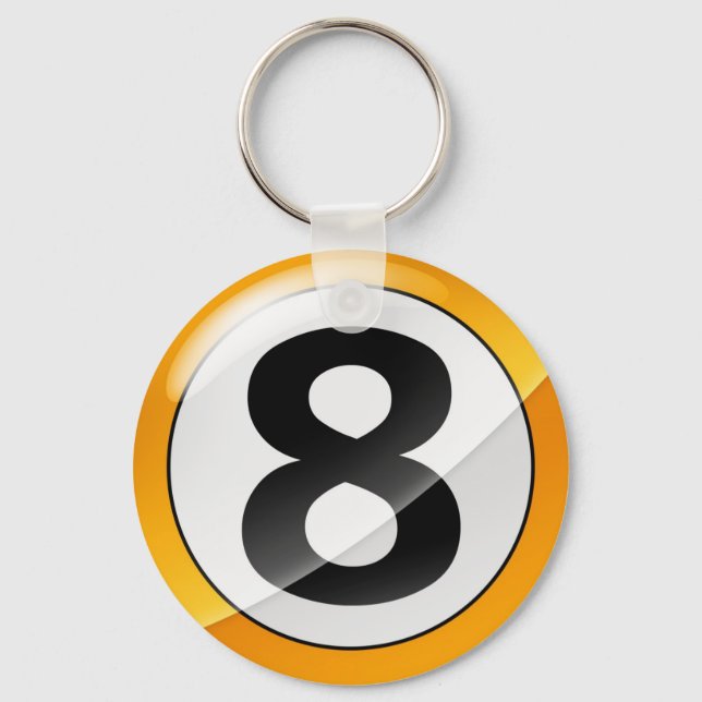 Nummer 8 Gold Schlüsselanhänger (Vorderseite)