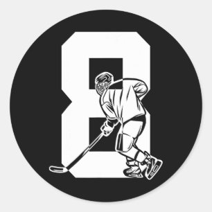 Nummer 8 Jahre Eishockey 8. Geburtstag (3) Runder Aufkleber