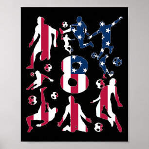 Nummer 8 Jahre Fußball 8. Geburtstag  Poster