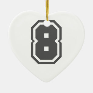 Nummer 8 keramik ornament