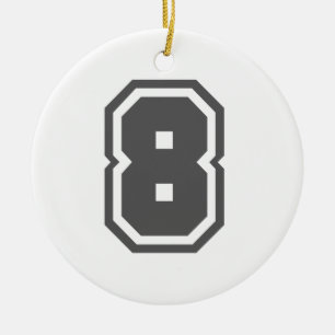 Nummer 8 keramikornament