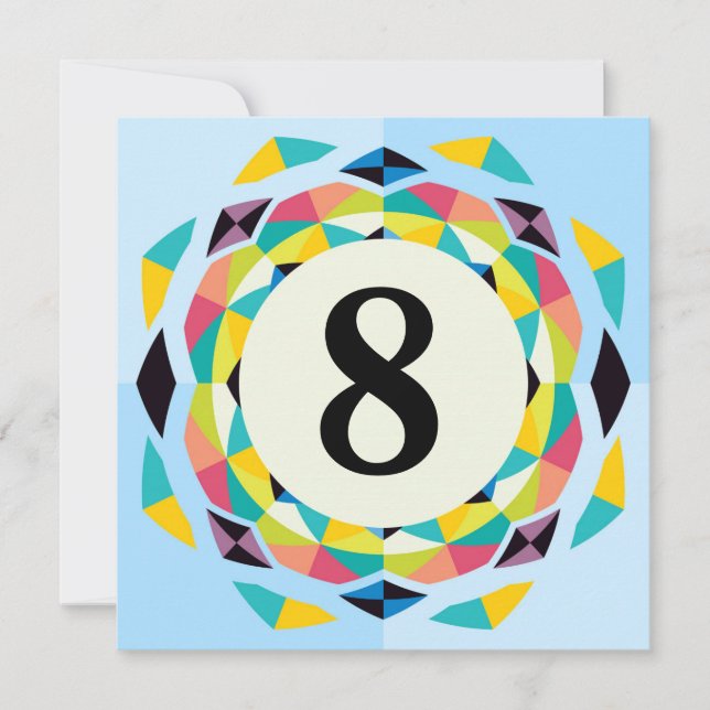 Nummer 8 - Party Einladung (Vorderseite)