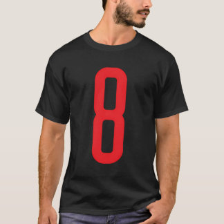 Nummer 8 Red Sports Fan Jersey T-Shirt