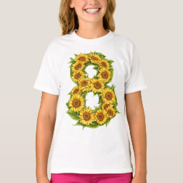 Nummer 8 Sonnenblumen Thema 8 Jahre Alte Kinder Mä T-Shirt