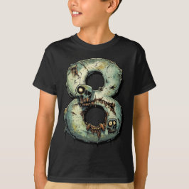 Nummer 8 Zombie Halloween Thema 8 Jahre alte Kinde T-Shirt