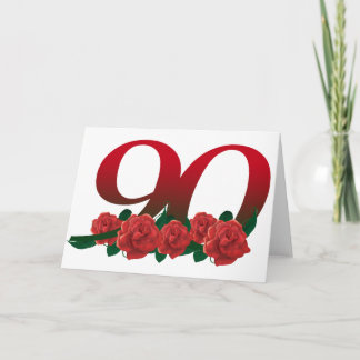 Nummer 90 oder 90. Geburtstagsblume Karte
