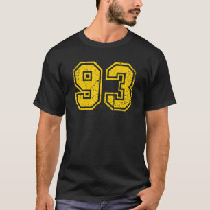 Nummer 93 Sports Jersey Uniform Fan Athlete Gelb T-Shirt