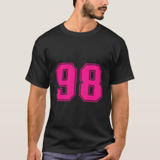 Nummer #98 Pink Sports Fan Jersey Nummer T-Shirt