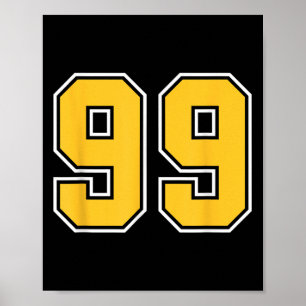Nummer 99 Fußballteam Uniform Sport Jersey Men W Poster