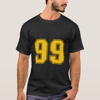 Nummer 99 Gelber Sportfan Jersey T-Shirt