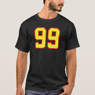 Nummer 99 Sports Jersey Fan Athlete Yellow Red Var T-Shirt