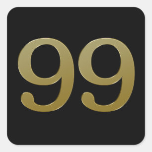 Nummer 99Gold Square Sticker