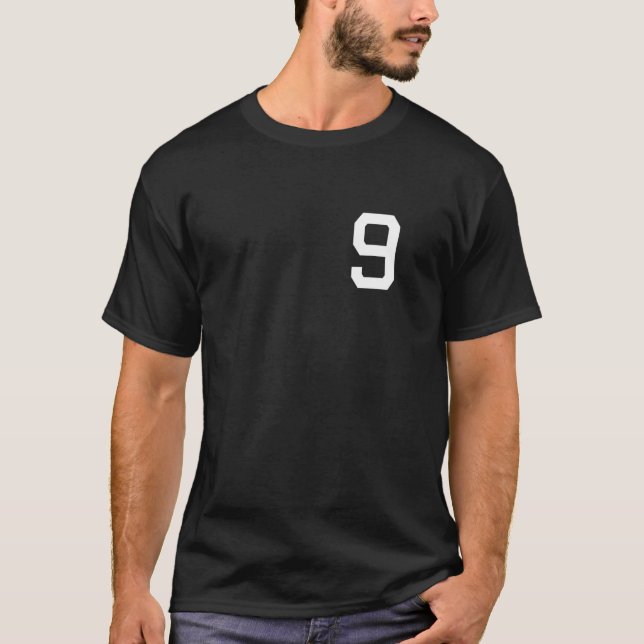 Nummer 9 auf Vorderseite T-Shirt (Vorderseite)
