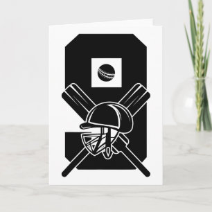 Nummer 9 Jahre Cricket 9. Geburtstag Karte