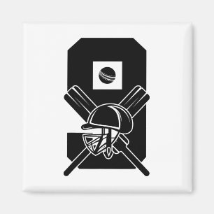 Nummer 9 Jahre Cricket 9. Geburtstag Magnet