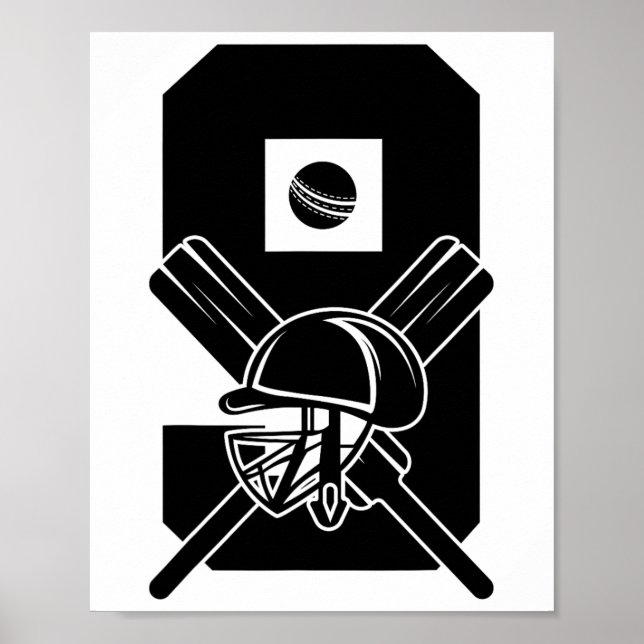 Nummer 9 Jahre Cricket 9. Geburtstag  Poster (Vorne)