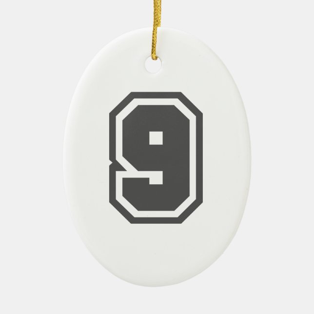 Nummer 9 keramik ornament (Vorne)