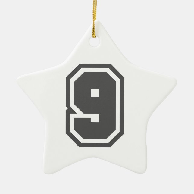 Nummer 9 keramikornament (Vorne)