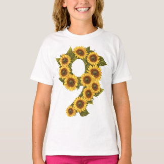 Nummer 9 Sonnenblumen Thema 9 Jahre Alte Kinder Mä T-Shirt