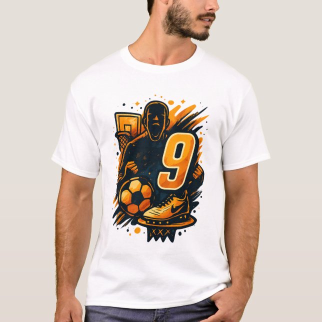 Nummer 9 T-Shirt für Sportenergie - Basketball und (Vorderseite)