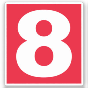 Nummer acht rot-weiße Aufkleber