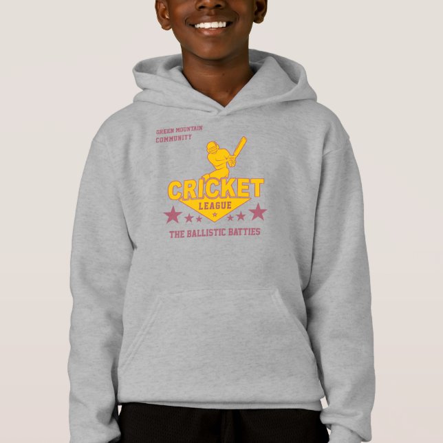 Nummer der ausgewählten Cricket Club-Liga Hoodie (Vorderseite)