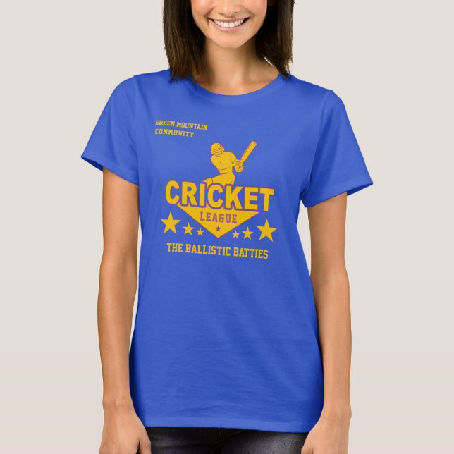Nummer der ausgewählten Cricket Club-Liga T-Shirt (Vorderseite)
