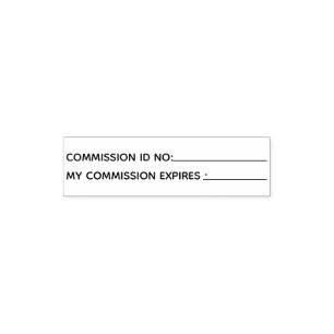 Nummer der Kommission und Ablaufdatum des Notars Permastempel