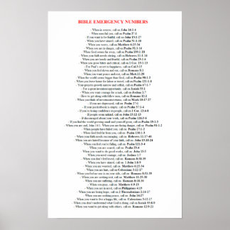 Nummer der Notfallbibel Poster