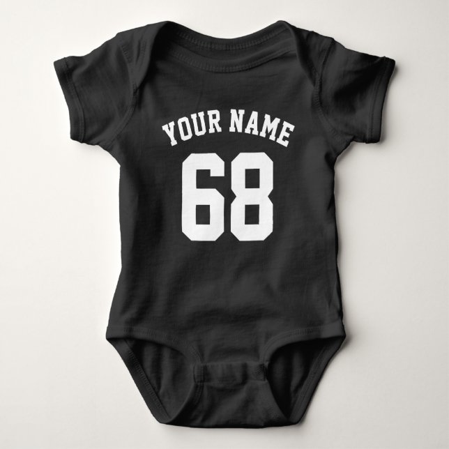 Nummer des Sports Jersey Individuellen Namens  Baby Strampler (Vorderseite)
