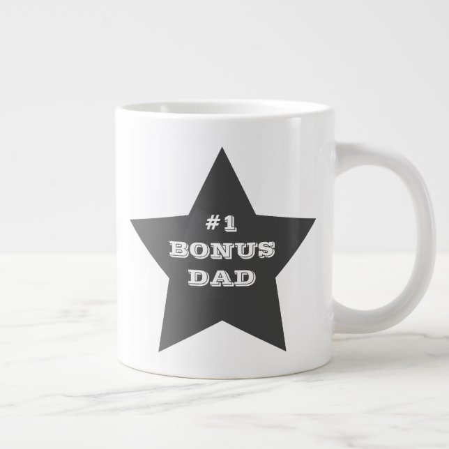 Nummer Eins Bonus Vater, Nummer 1 Gray Star Jumbo-Tasse (Rechts)