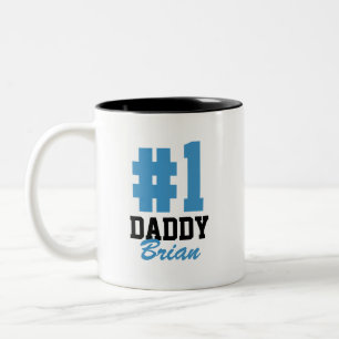 Nummer eins Daddy Personalisiert Name Vatertag Zweifarbige Tasse