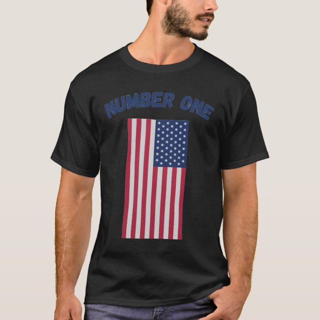 Nummer Eins der amerikanischen Flagge Patriotic Co T-Shirt (Vorderseite)