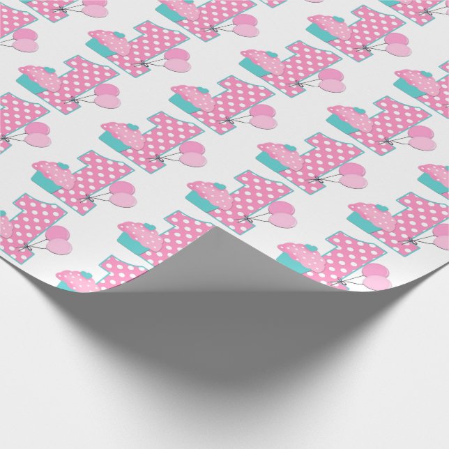 Nummer Eins Geburtstag mit Balloons Geschenkpapier (Ecke)