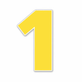 Nummer eins Gold- und Weißaufkleber Aufkleber