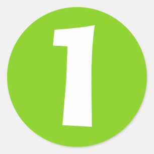 Nummer Eins große runde grüne Aufkleber von Janz