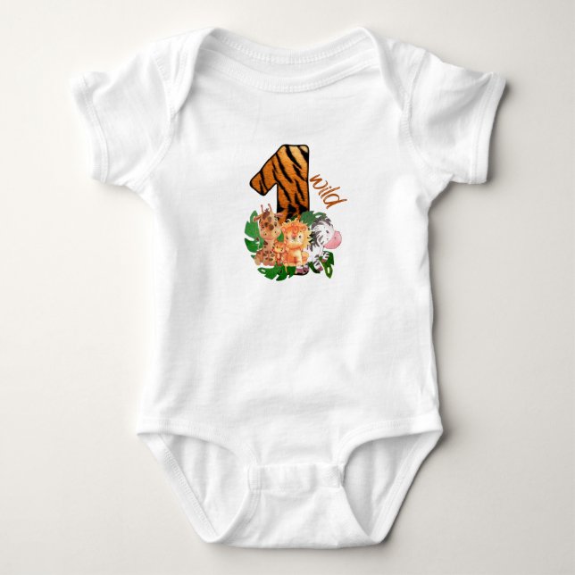 Nummer eins Jungle Adventure Bodysuit Baby Strampler (Vorderseite)