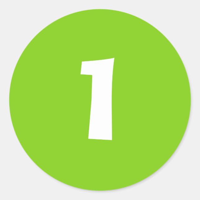 Nummer eins Kleine runde Grüne Sticker von Janz (Vorderseite)