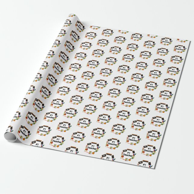 Nummer eins Lehrerin wrapping Papier School Year-G Geschenkpapier (Ungerollt)