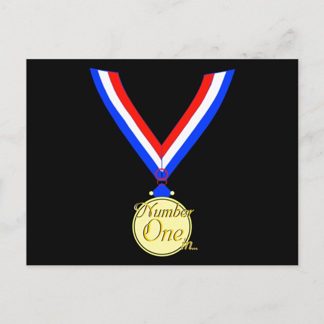 Nummer eins Medaillengewinner Gold Gold Postkarte (Vorderseite)