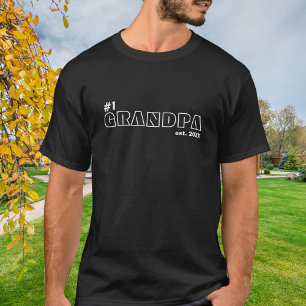 Nummer Eins Opa Umriss Block Typografie T-Shirt