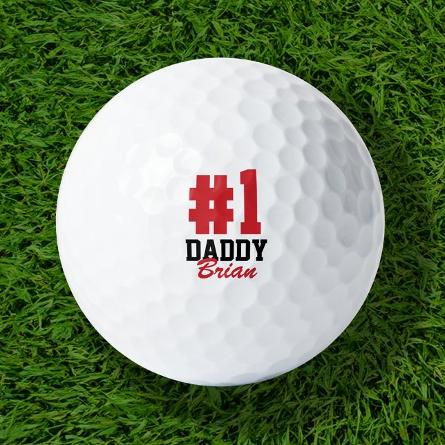 Nummer Eins Papa Mit Monogramm Vater Golfball (Von Creator hochgeladen)