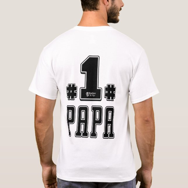 Nummer eins Papa White T-Shirt (Rückseite)