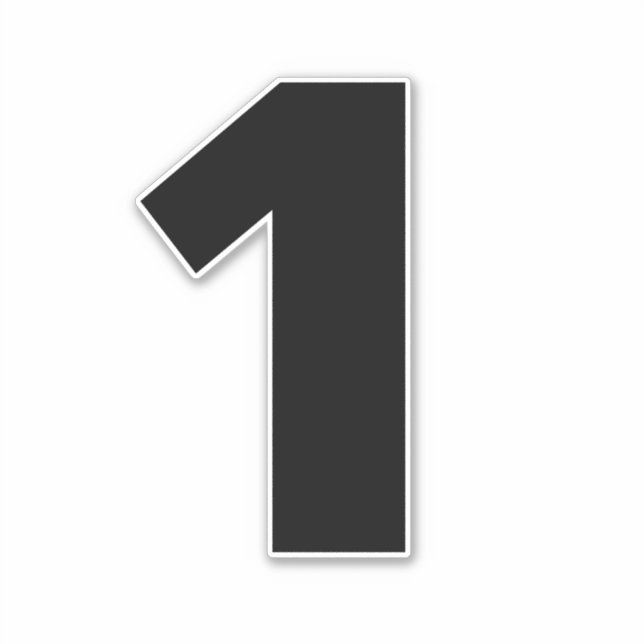 Nummer eins Schwarzweiß-Aufkleber Aufkleber (Vorderseite)