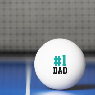 Nummer eins Vater Aquamarin und Schwarzer Vatertag Tischtennisball