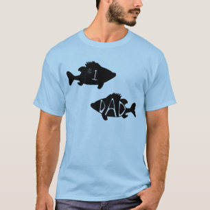 Nummer eins Vater Fisch Creative Black Zeichne T-Shirt