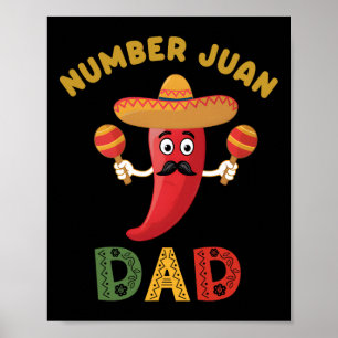 Nummer eins Vater Funny Vatertag mexikanischer Jua Poster