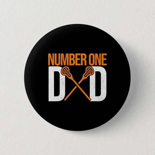 Nummer eins Vater Lax Player Vater Lacrosse Stick  Button (Vorderseite)
