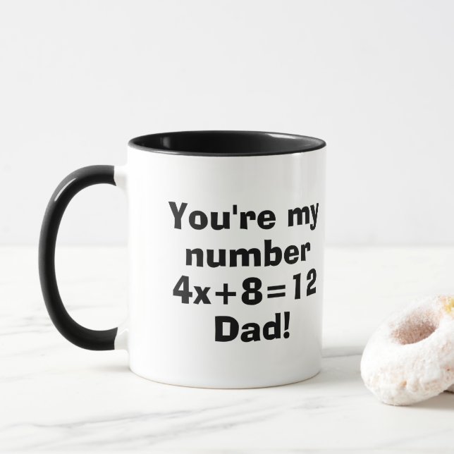 Nummer eins Vater Mathe Lover Funny Vathers Day Ge Tasse (Mit Donut)
